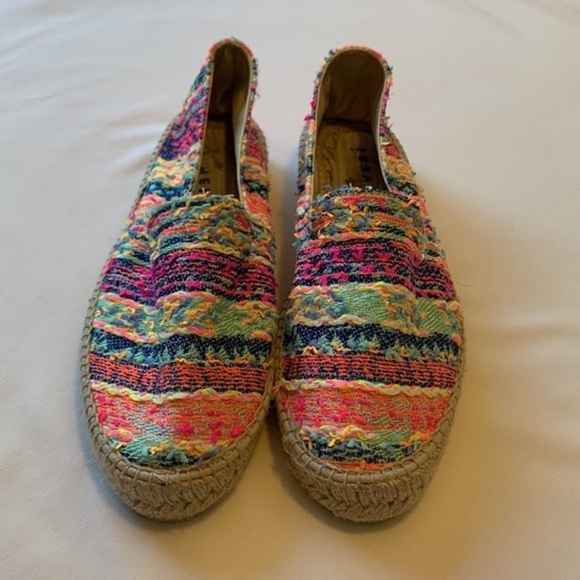 Manebi Ibiza Neon Tweed multicolor platform espadrilles 9 - Picture 2 of 10
